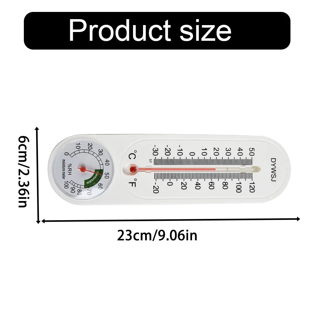 Wall-mounted Breeding Thermometer Humidity Meter 23 * 6cm For Greenhouse For Household Outdoor/Indoor Thermometer