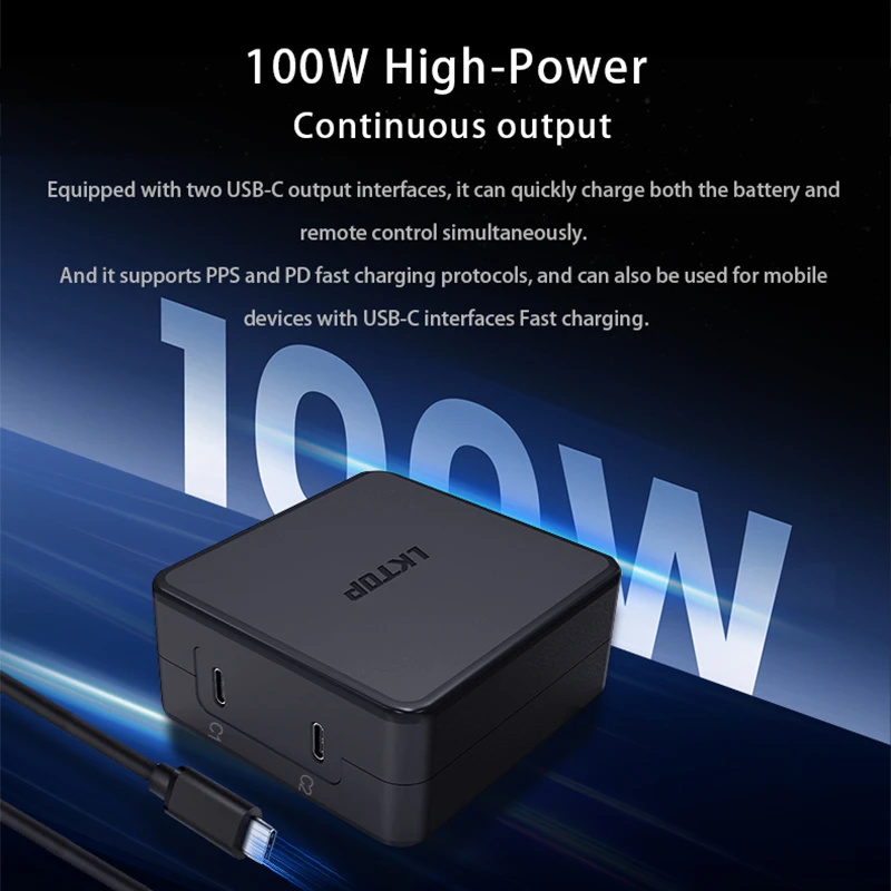 100W Charger USB-C Power Adapter Fast Charging for DJI Mavic 3 Pro Classic Drone RC Pro Remote Controller Power Supply Accessory