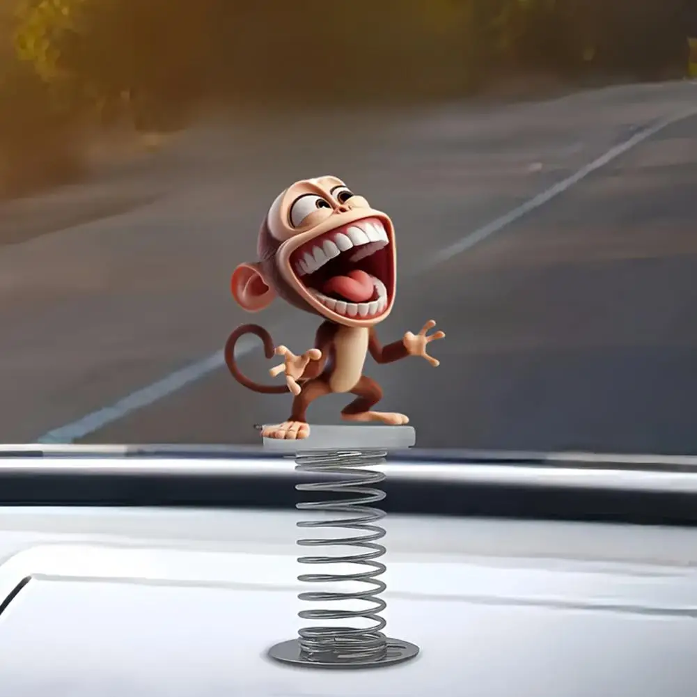 Funny 2D Acrylic Monkey Figurines Car Dashboard Decorations, Cool Bicycle Car Rearview Mirror & Interior Accessories Ornaments