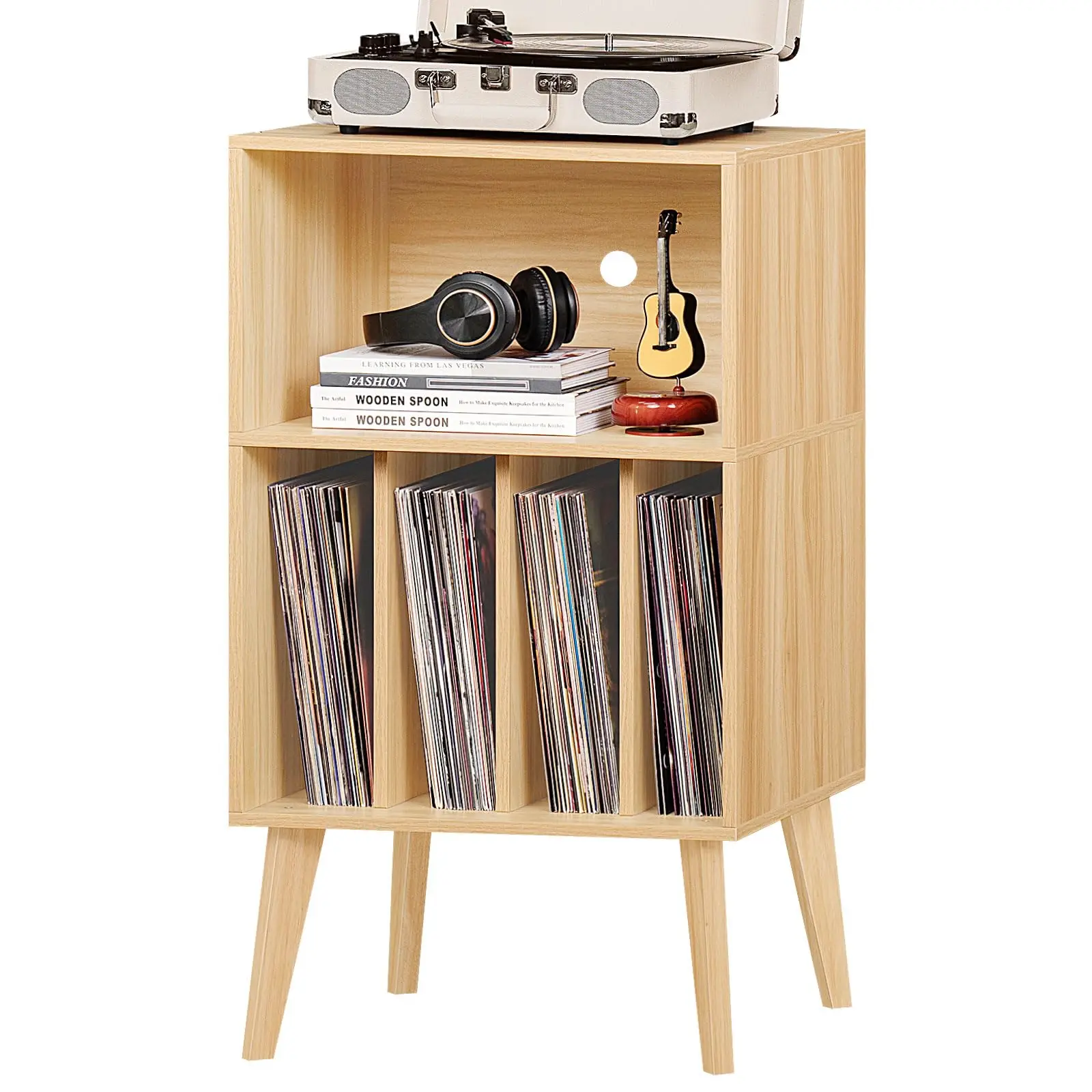 Simple and unique shape with metal legs storage cabinet Record Storage Table Display Shelf-Amazon customization