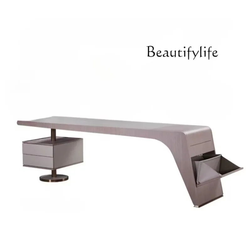 X Italian Postmodern Study Furniture Bookcase Computer Office Study Table And Chair Combination Desk Integrated Writing Desk