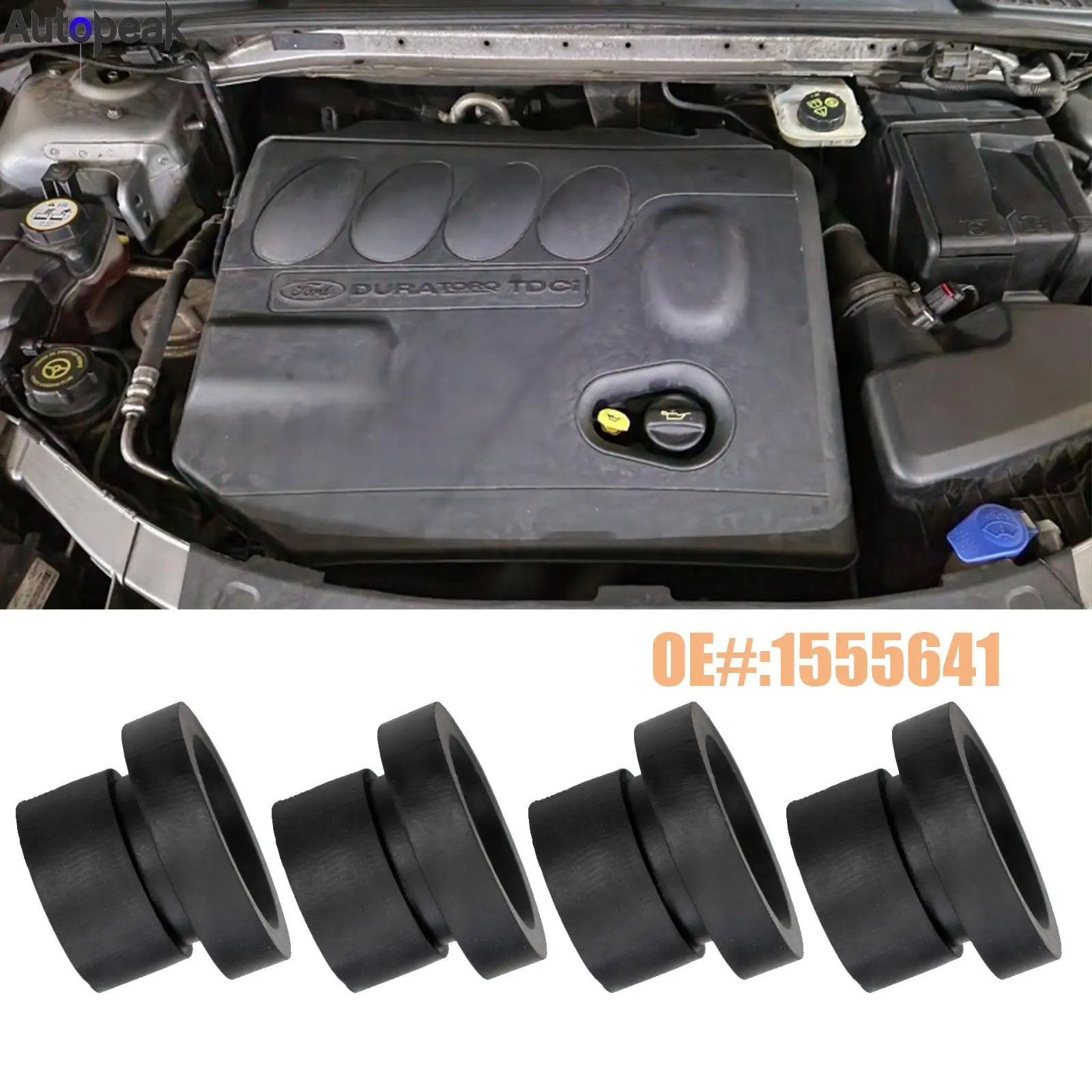 

4Pcs Tdci Diesel Engine Top Cover Grommet Rubber Buffer Mount Bush Bonnet For Ford Mondeo Mk4 4 Focus 2 Mk2 C Max Galaxy S Max