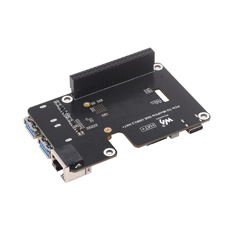 PCIe TO MiniPCIe GbE USB3.2 HAT+, Supports MiniPCIe interface 4G Module, High-speed Networking, Raspberry Pi 5 HAT