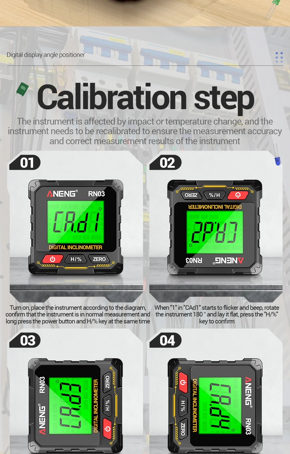 Laser Digitaler Neigungsmesser ANENG RN01/RN02/RN03 Winkelmesser 360° ° Magnes Winkelmesser 0,05 ° Präzisions-Nivellierbox für Holzbearbeitungswerkzeuge – Detail 15