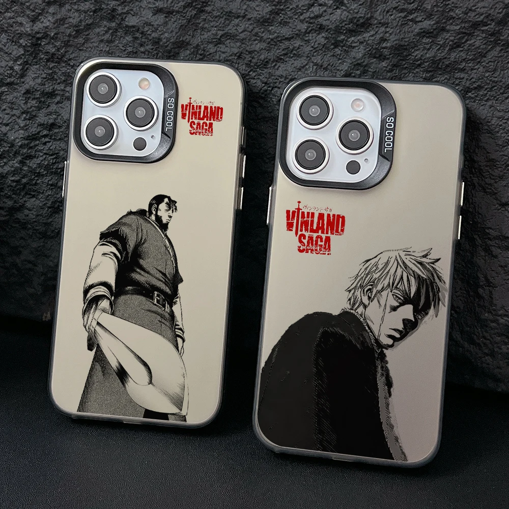 Schwarze Vinland Saga Handyhülle für Apple iPhone 18 17 Air 16 16e 15 14 Plus 13 12 11 Pro Max Matt Silber Hartschale – Detail 6