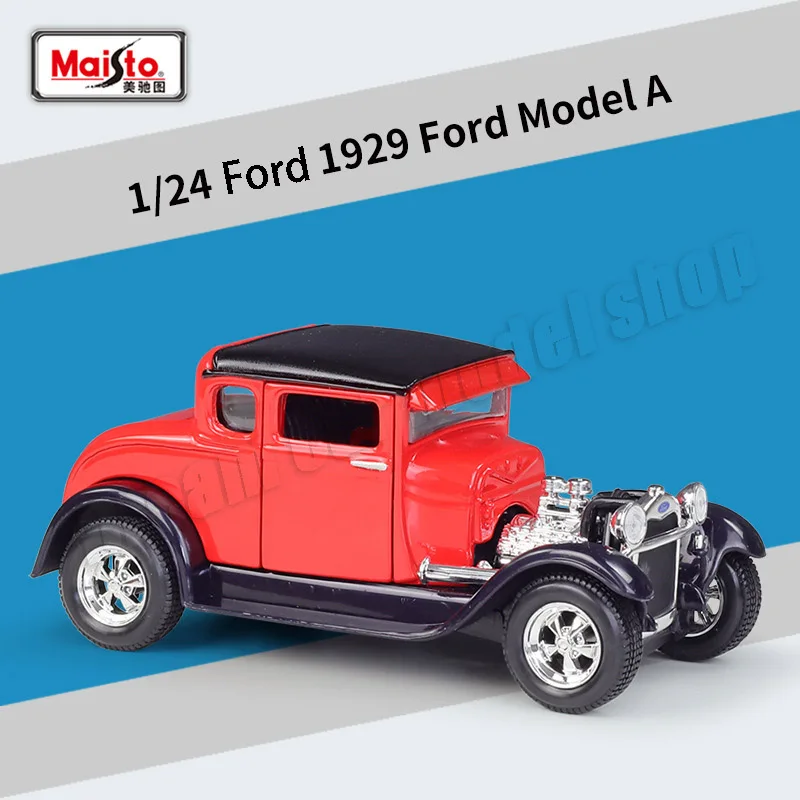 Maisto-Modèle de voiture l'inventaire Ford A en alliage moulé sous pression, jouet pour enfants, 1:24, 1929, original, en stock, vente en gros