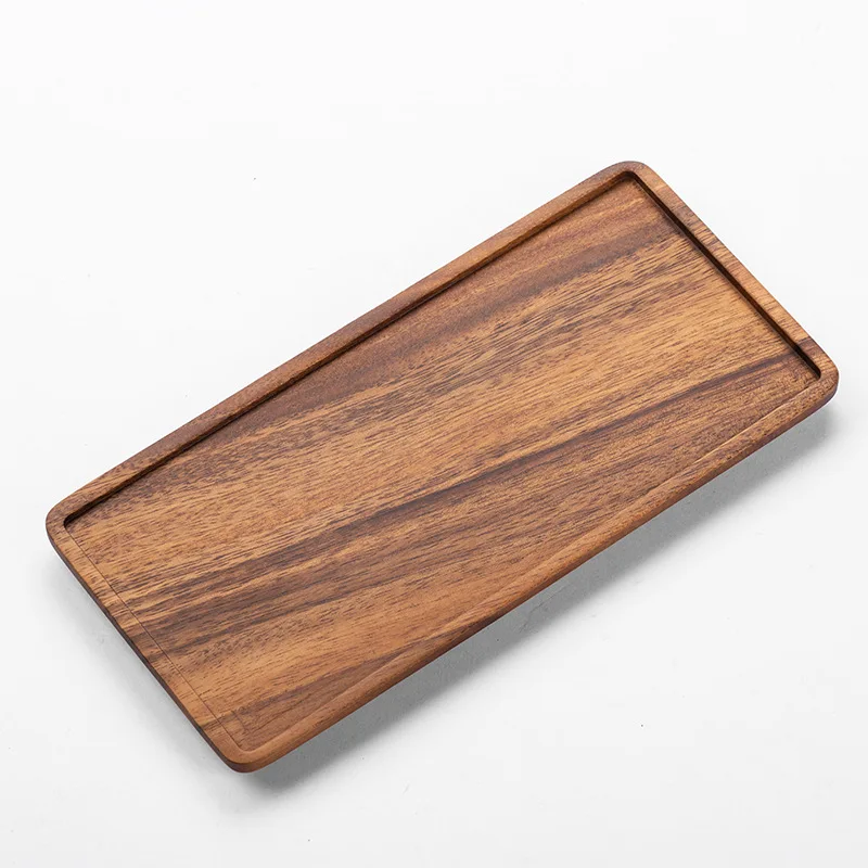 Natural Rectangular Wooden Tea And Coffee Hotel Home Service Tray