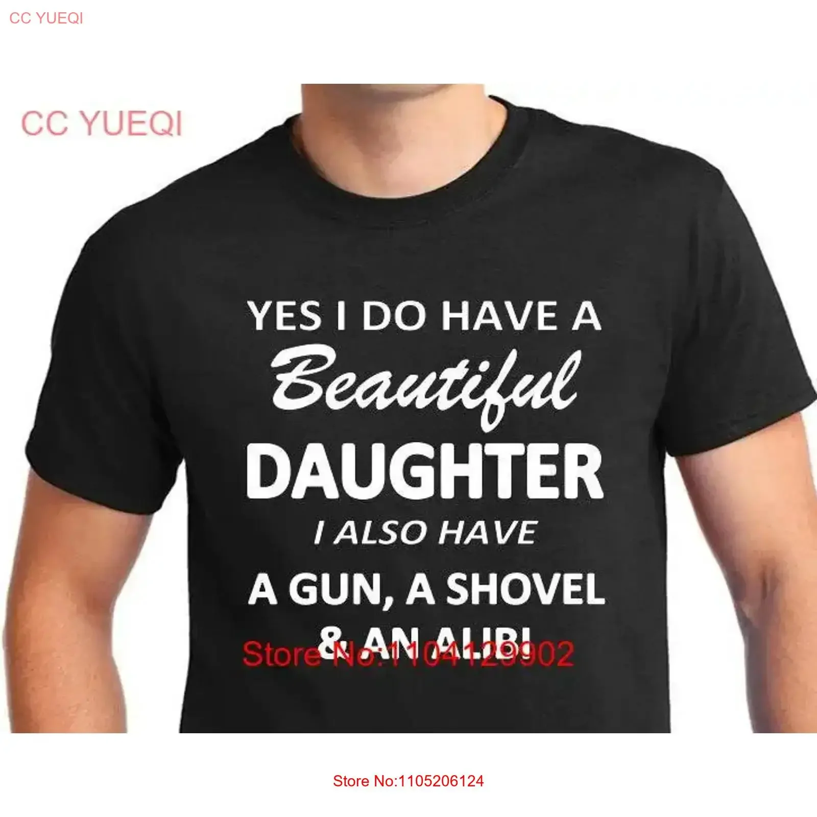 

Футболка для дочки, что говорит да, у меня есть красивая также лопата для пистолета и Алиби, отлично подходит для защиты папы, винтажная