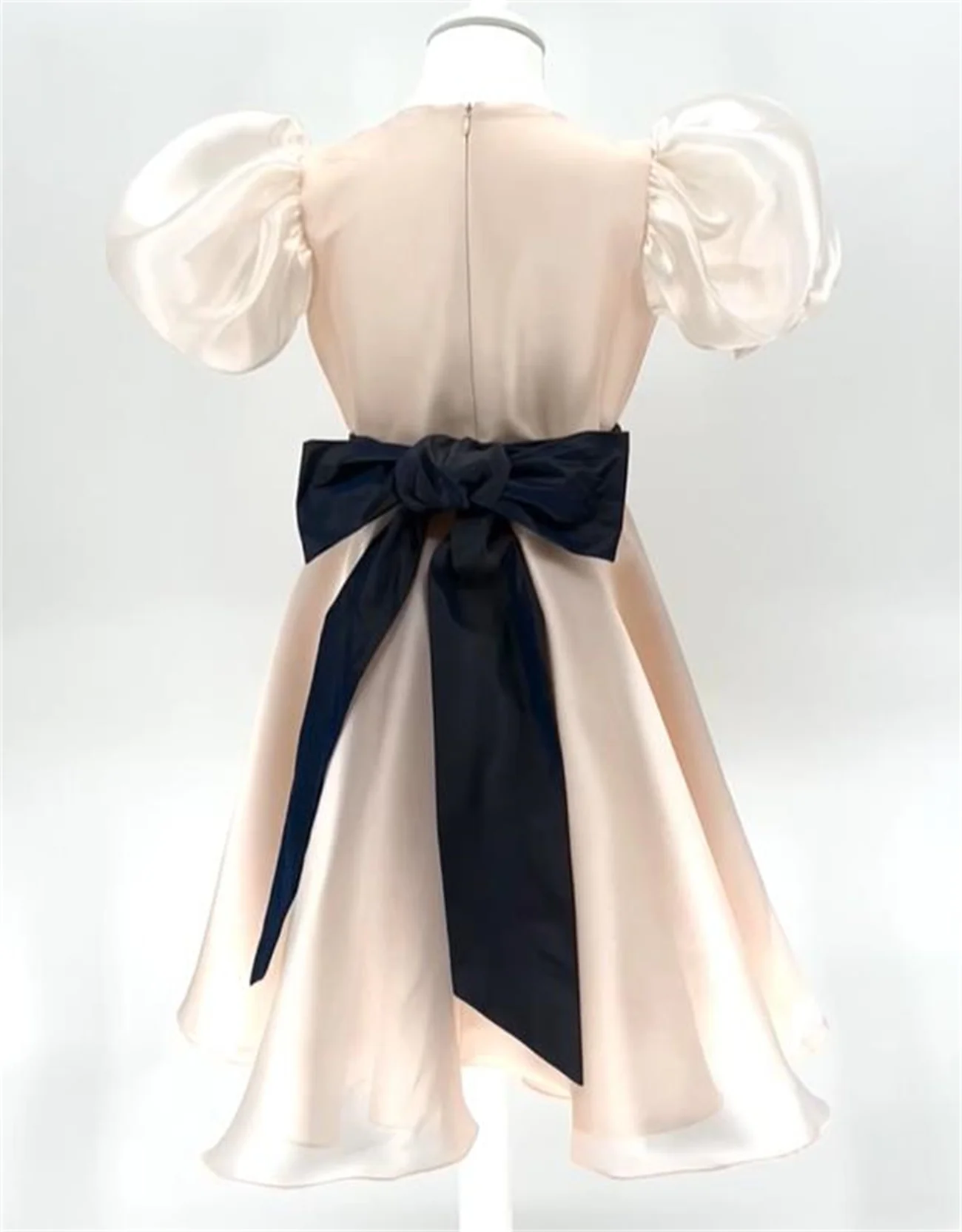 Robe Tutu en Satin Brcorporelle à Manches Bouffantes et Col Rond pour Fille, PoinTenue Rose à Fermeture Éclair avec Nministériels d, pour Enfant