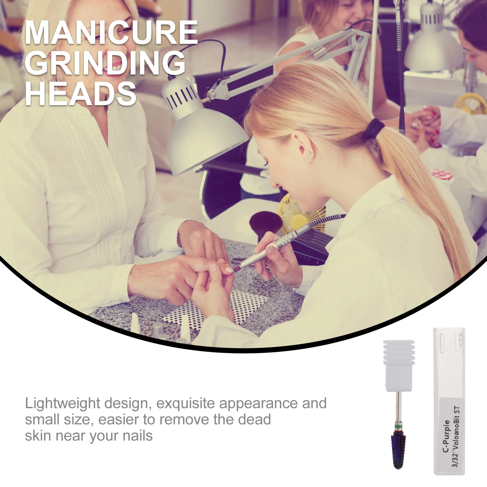 

1 шт., шлифовальная головка для ногтей из вольфрамовой стали, маникюрный инструмент премиум-класса для полировки ногтей, удаление омертвевшей кожи, портативный легкий вес