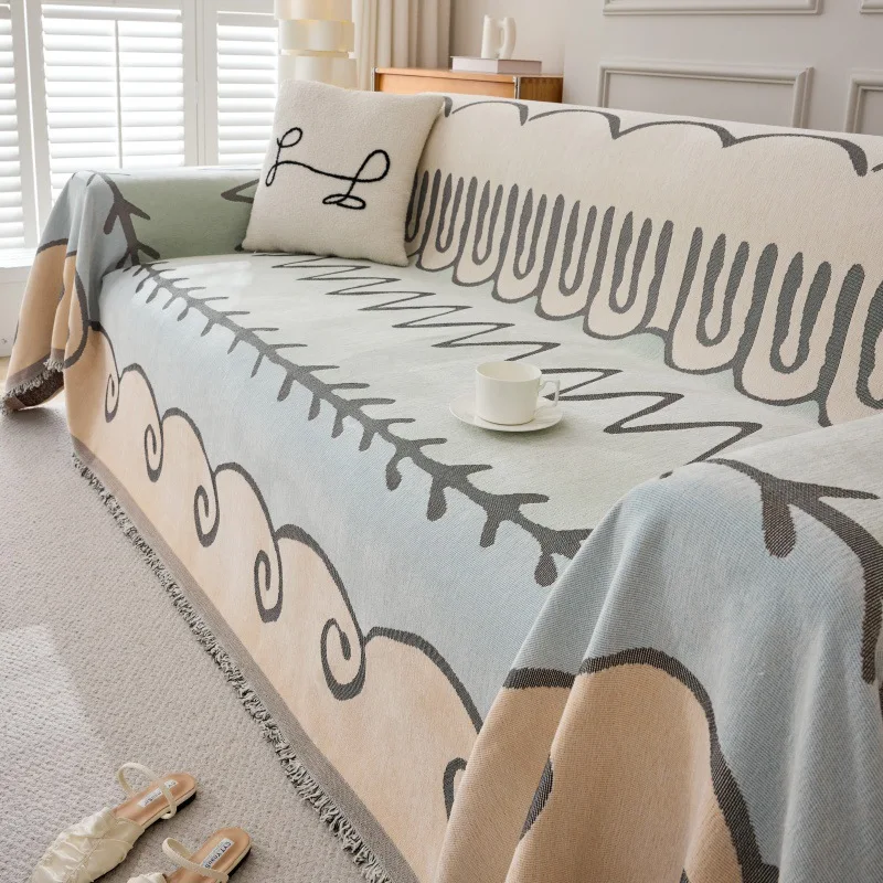 

Double-sided Use Chenille Blanket French Floral Sofa Blankets Couch Towel Office Nap Shawl Sofa Covers