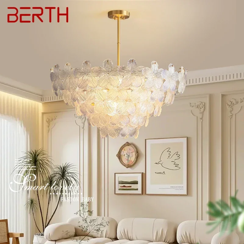 BERTH Contemporary Brass Pendent Lamp Luxury Fashion Living Room Dining Room Bedroom Villa Hotel Sample Room Chandelier