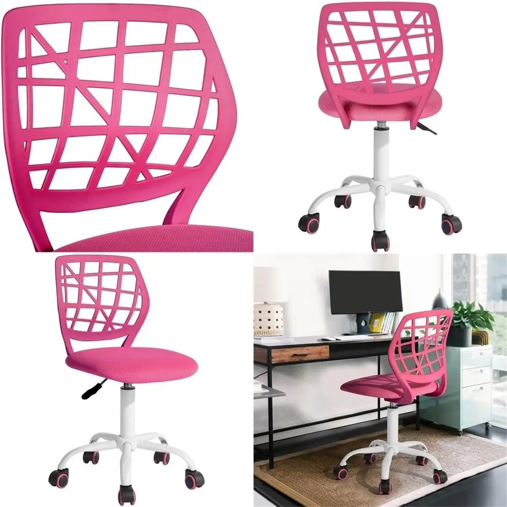 

Adjustable Armless Mesh Office Chair with Back Support