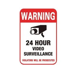 New 2/5Pcs 24H CCTV Video Camera System Warning Sign Wall Sticker Surveillance Monitor Decal Public Area Home Security Supplies