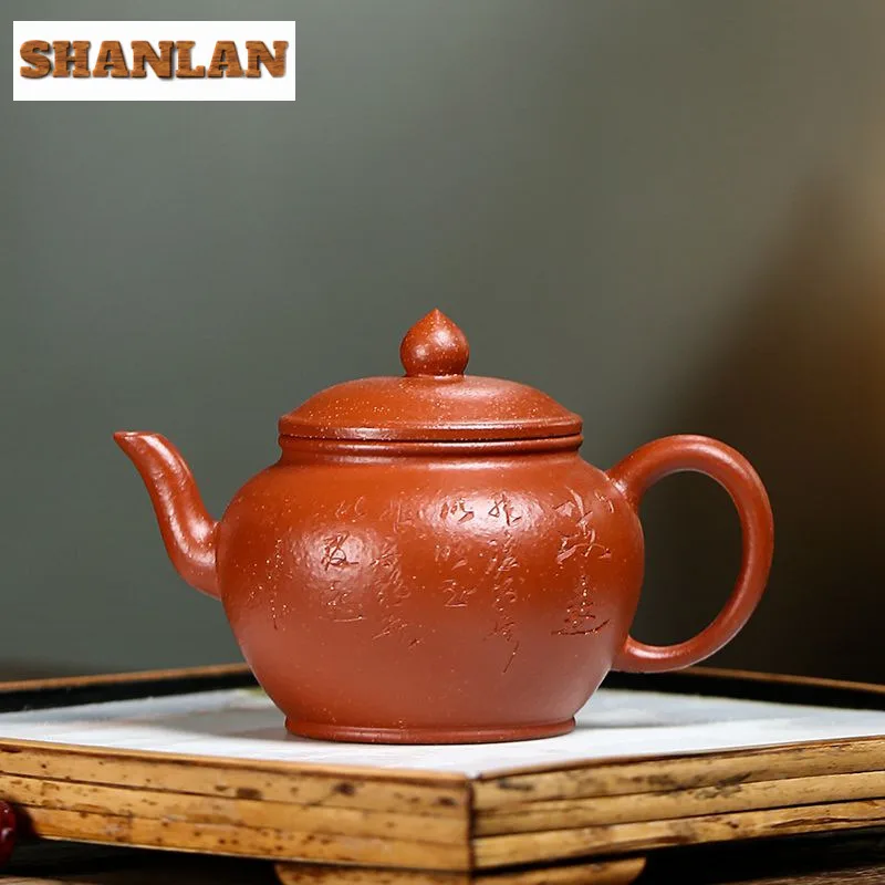 200ml Yixing Purple Clay Teapots Artists Handmade  Laughing Sakura Pot Raw Ore Downhill Mud Kettle With Filter Zisha Teaset Gift