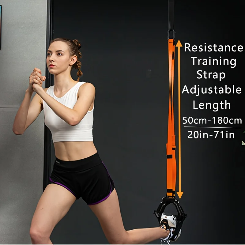 Bodyweight Resistance Training Straps, Complete Home Gym Fitness Trainer kit for Full-Body Workout, Included Door Anchor, Extens