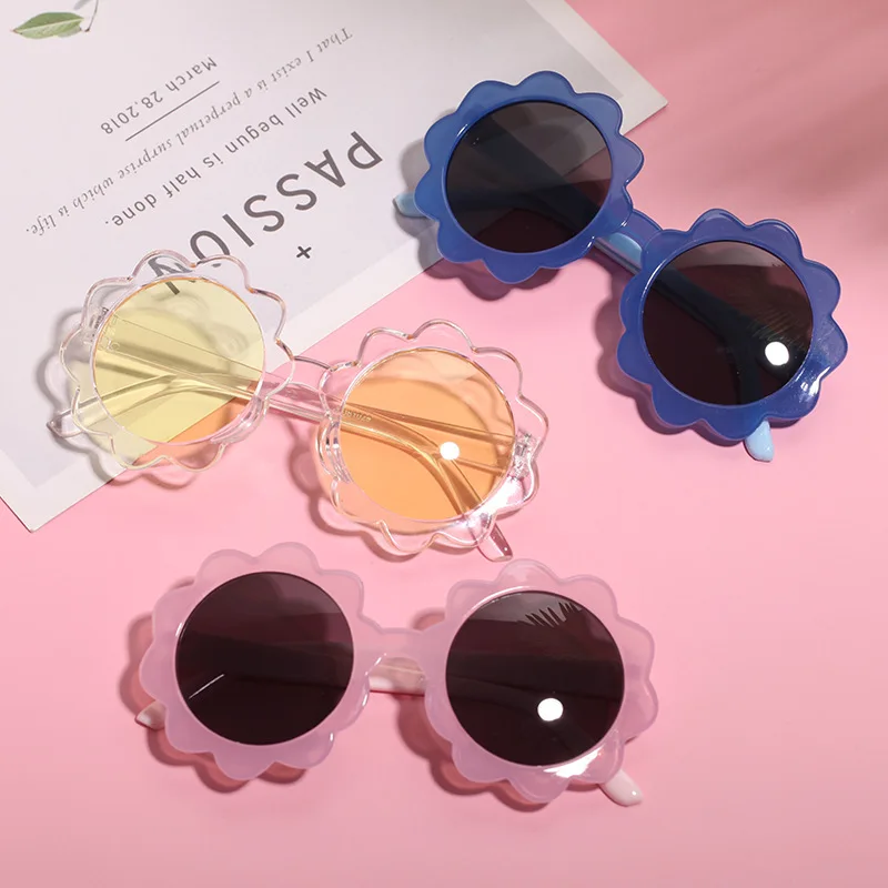 2024 New Summer Cute Toys Children Sunflower Sunglasses 6 Colors Frame Sunglasses ANTI-UV Protection Reflective Kids Sunglasses