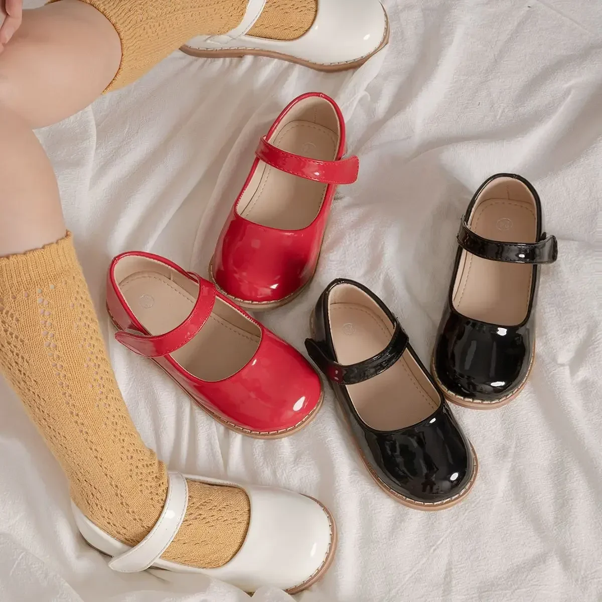 

Zapatos NiñaBrand Детские кожаные туфли из натуральной кожи Туфли принцессы для девочек Туфли для танцев на мягкой подошве Туфли Мэри Джейн Детская обувь