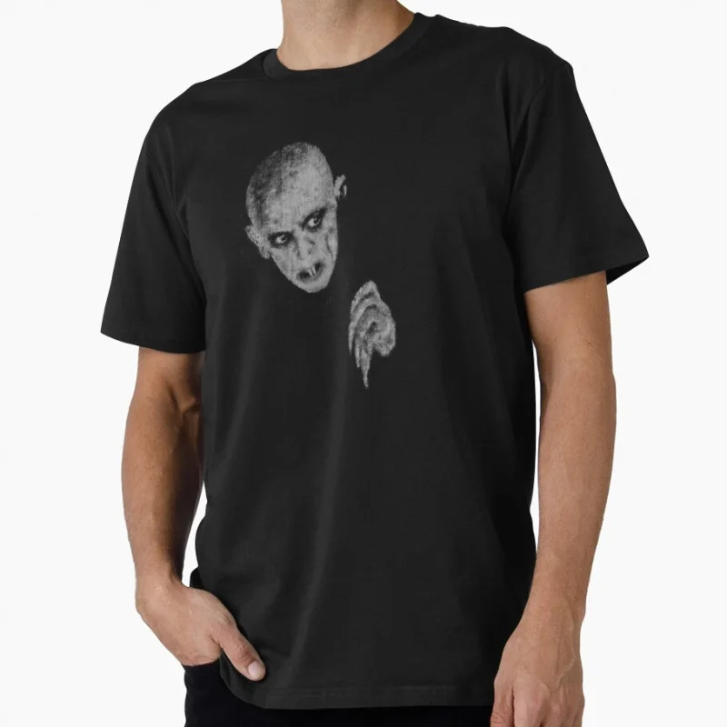 

80s Gothic Horror movie Nosferatu Vampire Scary Halloween Gift T shirt Large size Tops 100% cotton printed Clothes