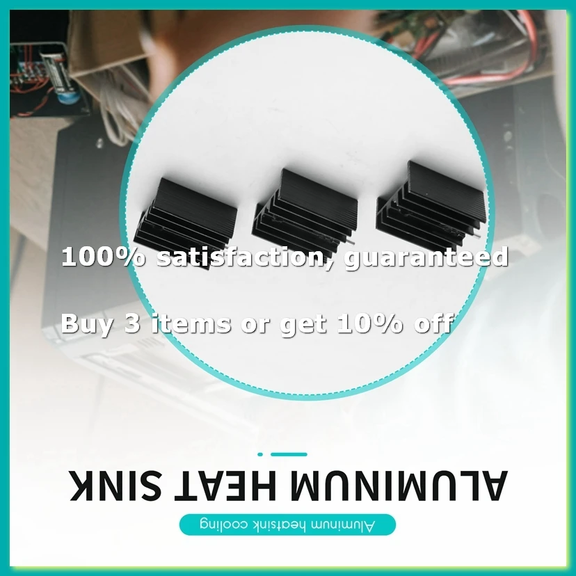 10 Pcs 21x15x11mm Black Aluminum Heat Sink for TO-220 Mosfet Transistors-DTA9