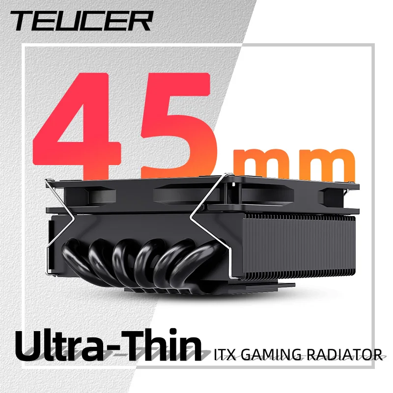 

Teucer UT 45MM CPU Cooler ITX Small Ultra-Thin Air Cooling Radiator for Intel LGA 1150/1200 1700 2011-v3 AM4 AM5 FM1/2