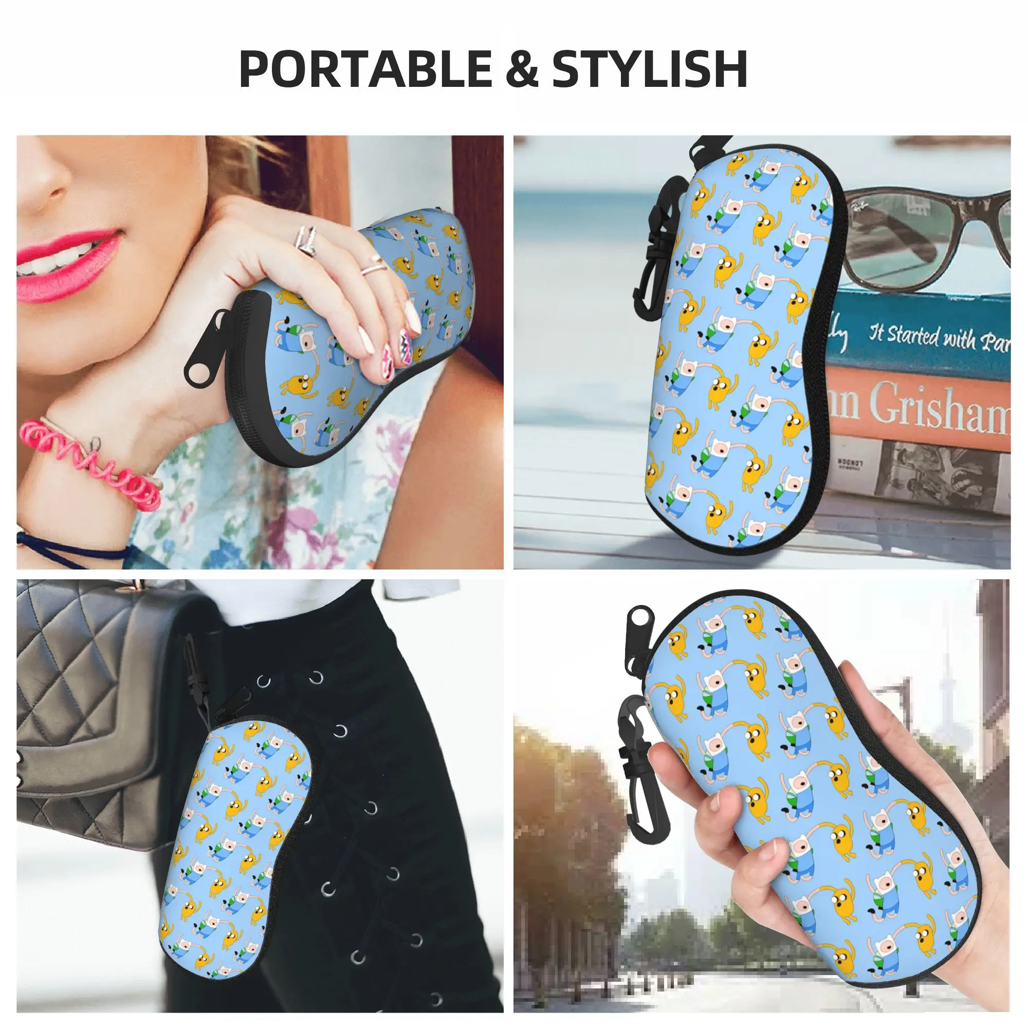 Adventures Time Glasses Case Men Women  Sunglasses Case Soft Key Chain Eyewear Bag Daily Eyeglass Protector - view 6