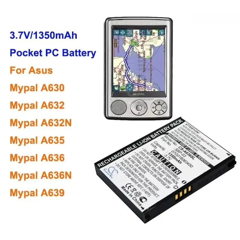 

Cameron Sino 1350mAh Battery SBP-03 for Asus Mypal A630, A632, A632N, A635, A636, A636N, A639