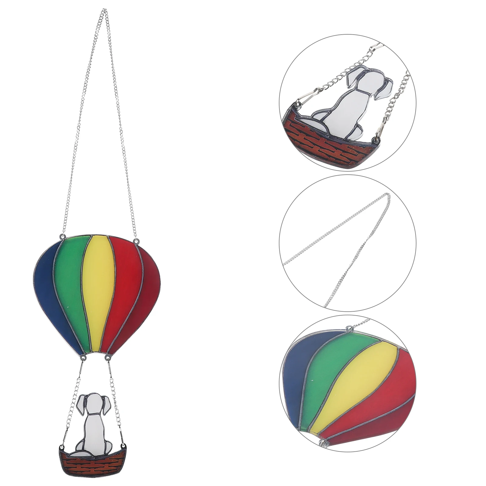 

Rainbow Hot Air Balloon Decorations Festive Colorful Design Sun Catcher Vibrant Ornaments Window