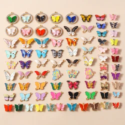 40 colors New Colorful Butterfly Charms for Dangle Earrings Bracelets Necklaces Enamel Animal Pendants for DIY Jewelry Making