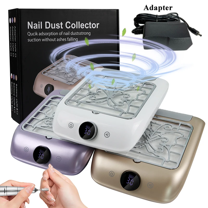 

New Turbine Brushless Nail Dust Collector with Removable Filter Strong Suction Nail Vacuum Cleaner for Manicure Speed Adjustable