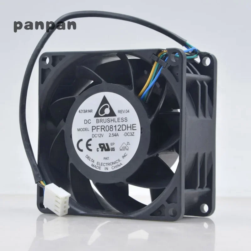 New CPU Fan For Delta PFR0812DHE 12V 2.54A 8038 8cm 4-wire Electric Motorcycle Power Booster Violent Fan