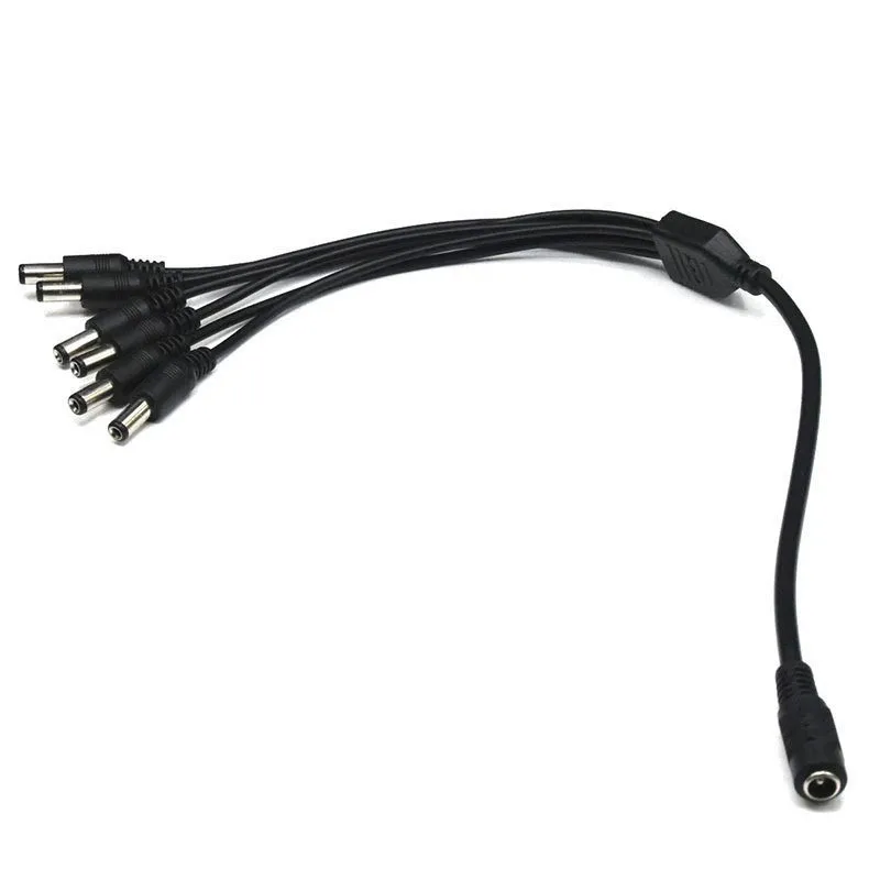 1/5/10pcs 12V DC Power 1 Female to 6 Male Splitter 5.5*2.1mm Plug Cable for CCTV Security Camera Power Supply Adapter C3