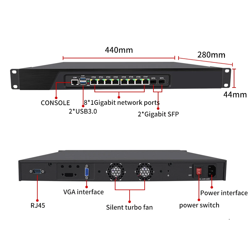 1U جدار الحماية الأجهزة الأساسية i5 2520 م i7 3520 م i3 3110 م خادم جدار الحماية مع 8 إنتل جيجابت NICs 2 SFP pfSense OPNsense AES-NI
