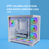 ATX PC case Sea view room computer case desktop glass transparent case base shell bracket
