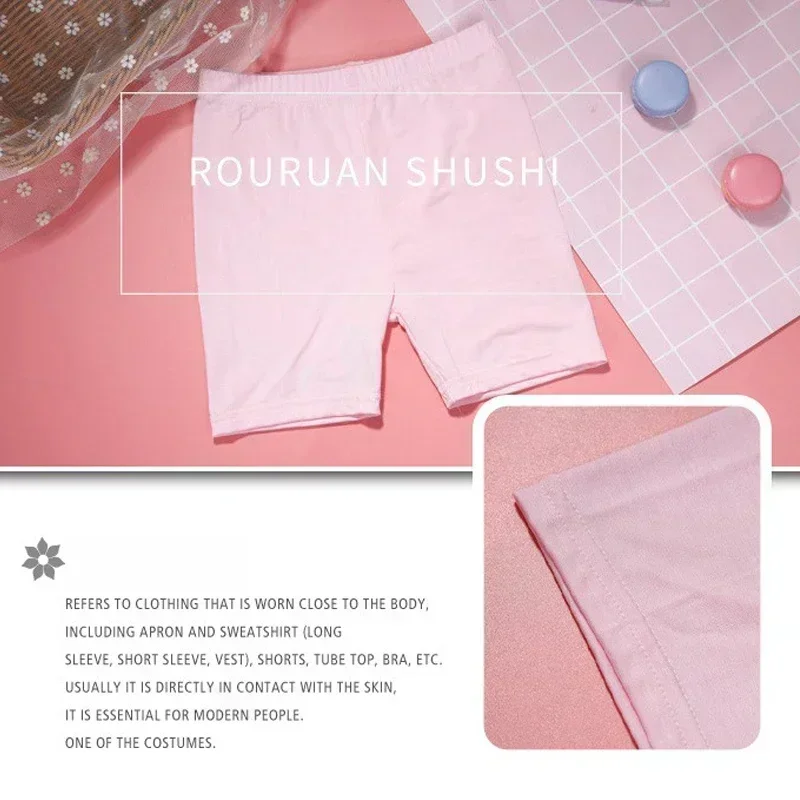 4pcs Girls Short Safety Pants Candy Color Modal Dance Leggings Kids Underwear Children Summer Cute Shorts Underpants 3-12 Years view 3
