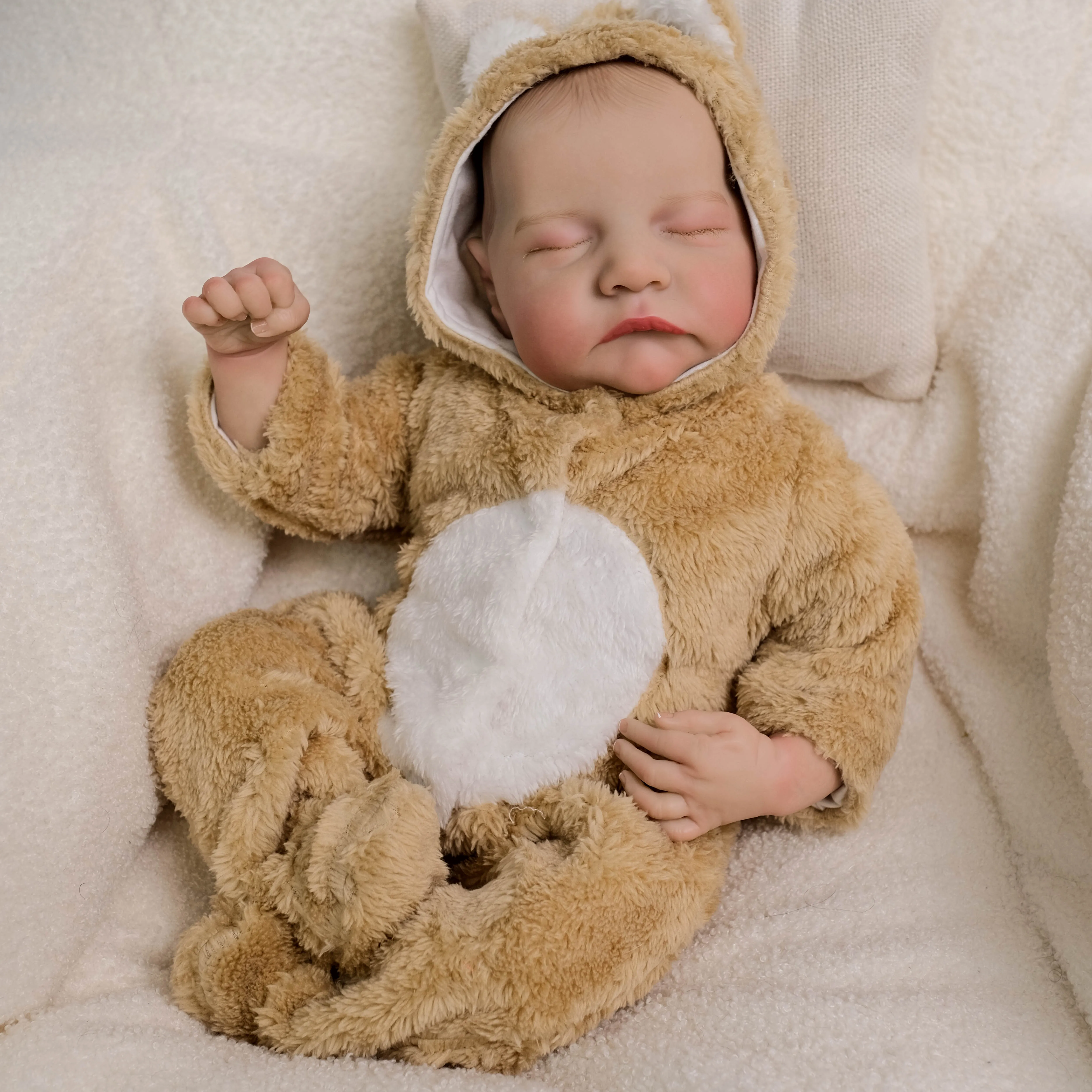 

NPK 18inch Levi Doll Lifelike Reborn Baby Doll with Soft Cloth Body 3D Skin Tone Visible Veins Hand Painted Newborn Collectible