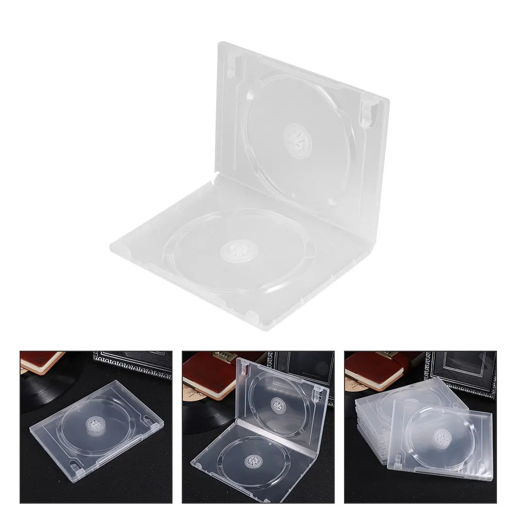 12Pcs Ultra-Slim Clear CD DVD Case Box Organizer for Collectors & Home Cinema Storage