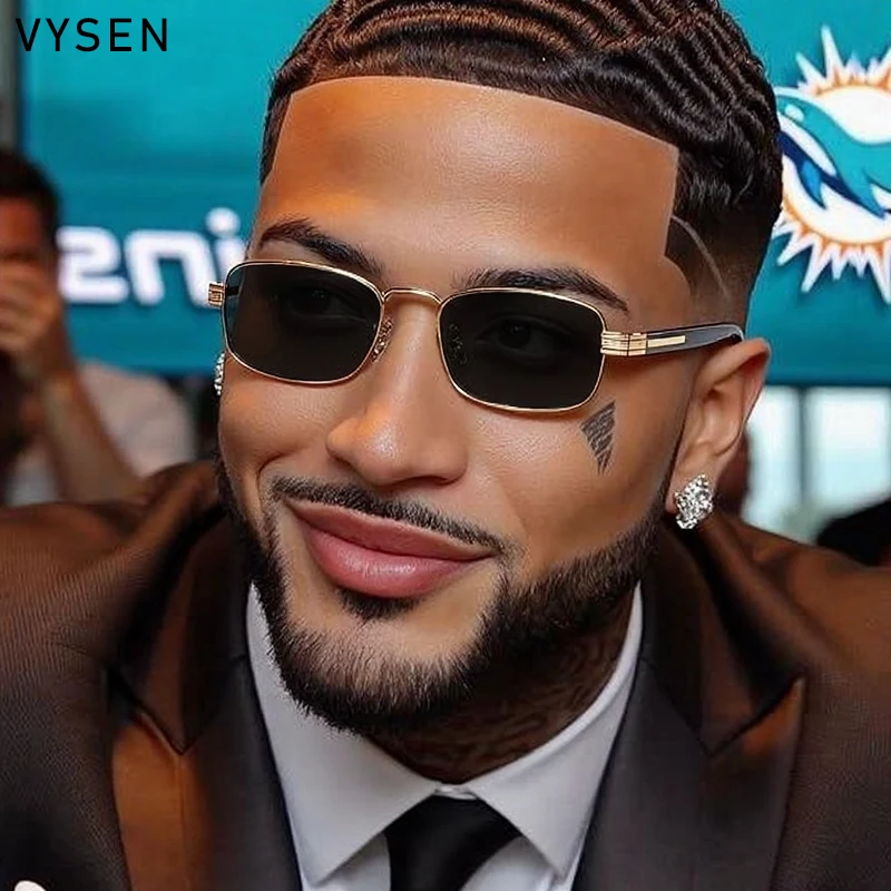 إطار صغير مربع فاسق النظارات الشمسية الرجال 2025 العلامة التجارية الفاخرة خمر مستطيل مكبرة للذكور في الهواء الطلق القيادة نظارات UV400 الظل #4