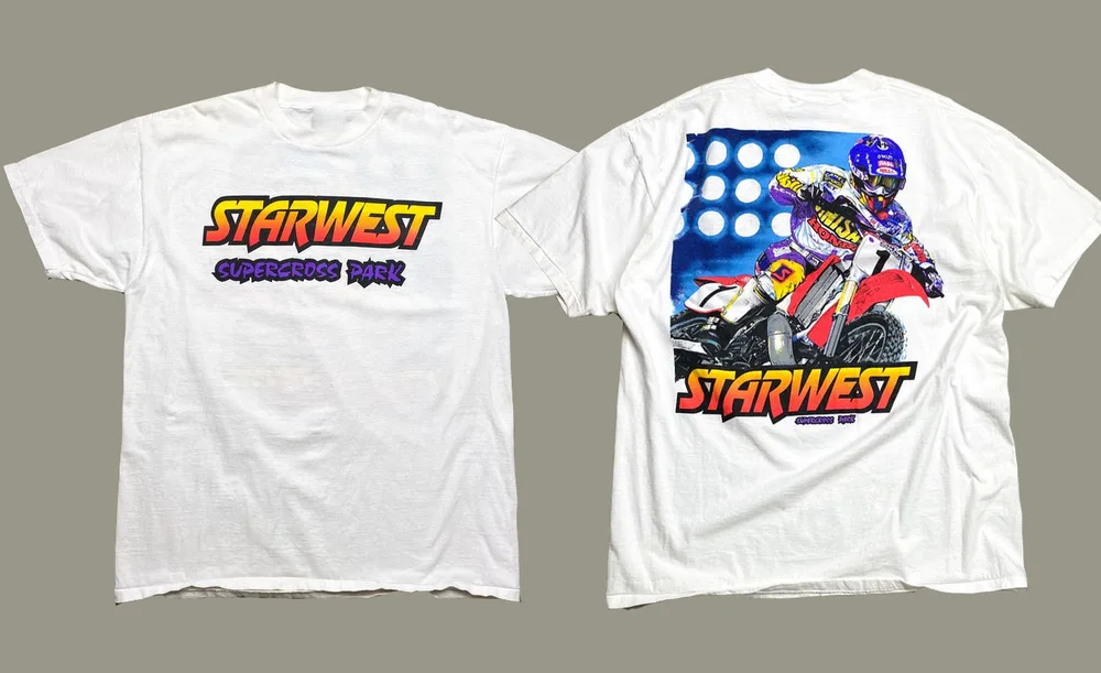 NOS Vintage 1993 Starwest Supercross Park Single Stitch T-Shirt featuring Jeremy