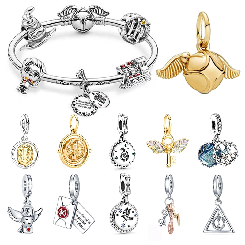 Pop Mart-Breloques Harry Potter en Argent Sterling 925 pour Femme, Perles pour Bracelets Pandora Originaux, Pendentif, Bijoux à Faire Soi-Même, Faire des Cadeaux, 925