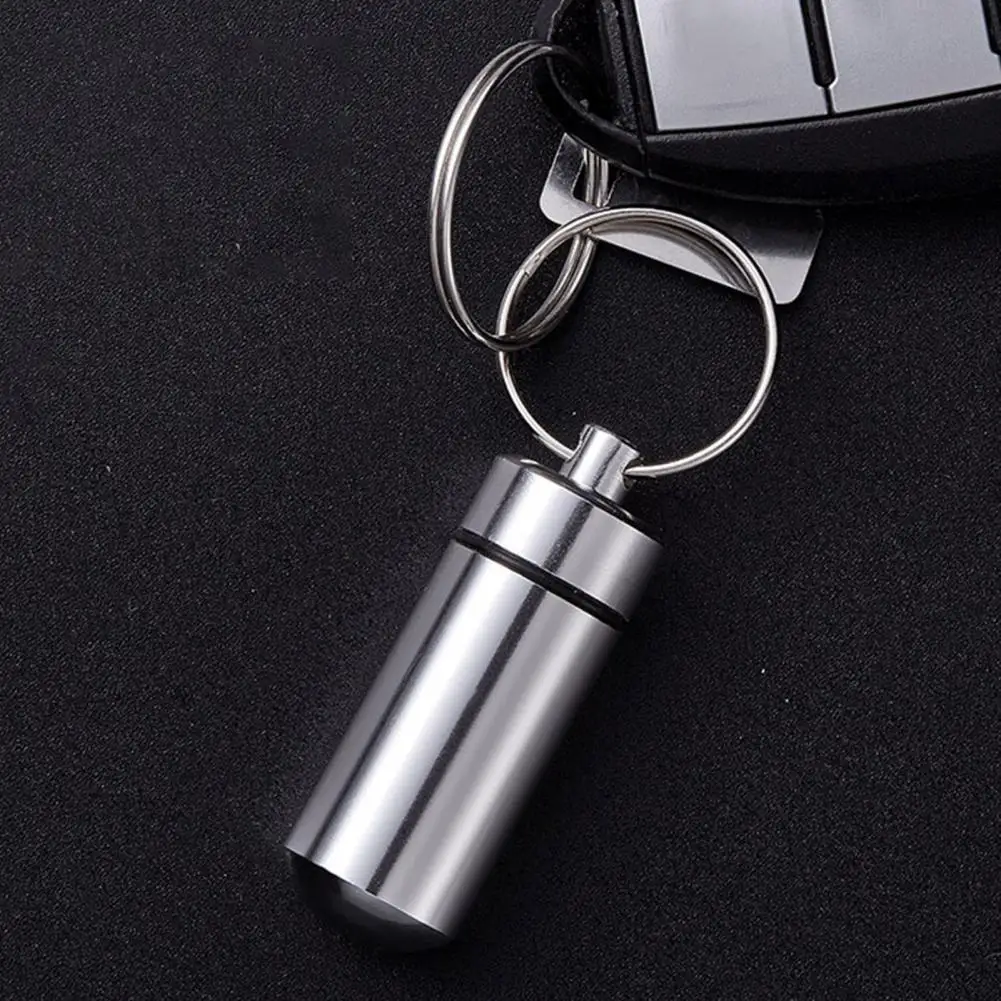 Mountaineering Buckle Metal Box Keychain Medicine Pill Bottle Heat Resistant Moisture-proof Waterproof Odor-free Sealed Jar