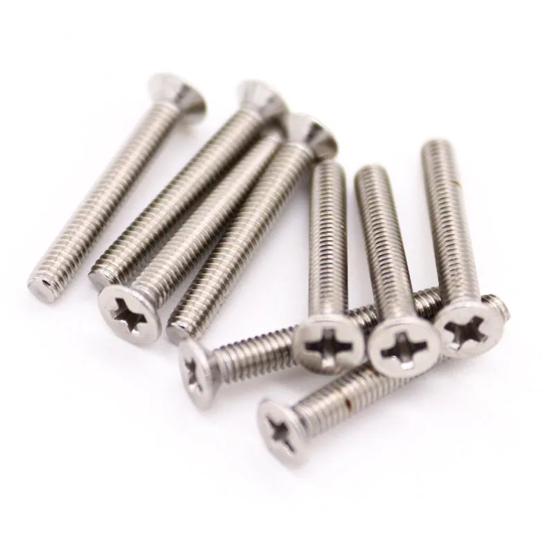 10/50pcs Unc 2#-56 4#-40 6#-32 8#-32 10#-24 Us Coarse Thread 304 Stainless Steel Phillips Flat Countersunk Screw Bolt