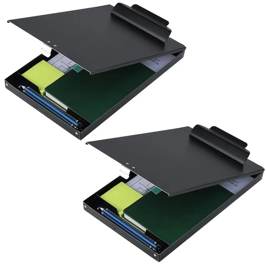

Aluminum Clipboard with Storage, 2 Pack Recycled Metal Clipboard Box, Form Holder, Suitable for School, Office, Jobsite or Medic