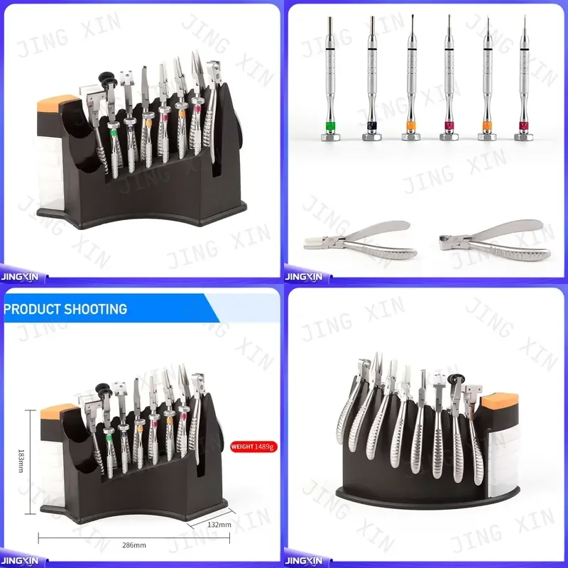 Custom for ST-B08AB-1 Glasses Repair Tool Kit Stainless Steel Frame Pliers Screwdriver Set Optical Eyewear Adjustment