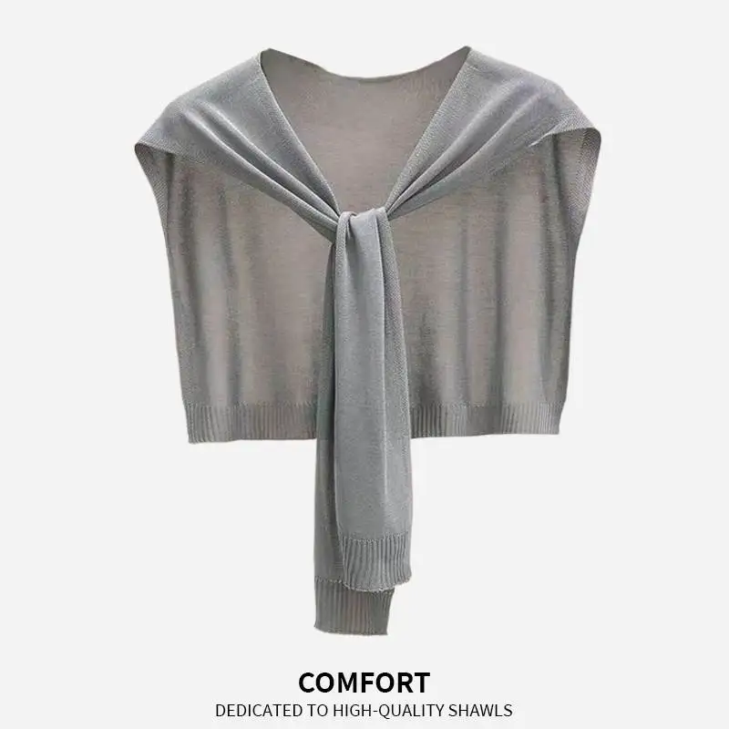 

Knitted Small Shawl Women's Spring Summer Air Conditioned Room Neck Support Light Outerwear with Skirt Shirt Internet Celebri...
