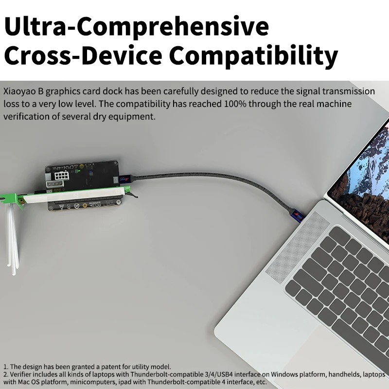 Dok GPU Eksternal Thunderbolt-Kompatibel 3 4 Ke Kartu Grafis PCIe Mendukung RX4090 RX6900 untuk Laptop Notebook Mini PC