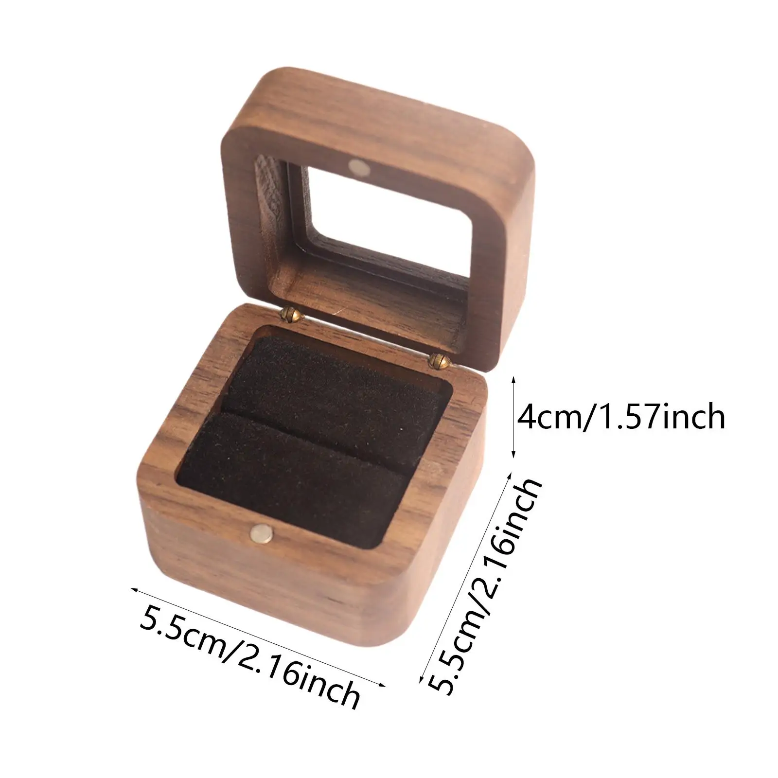 صندوق خاتم خشبي صندوق هدايا صندوق عرض حلقي مربع صندوق خاتم الزواج صندوق مجوهرات #6