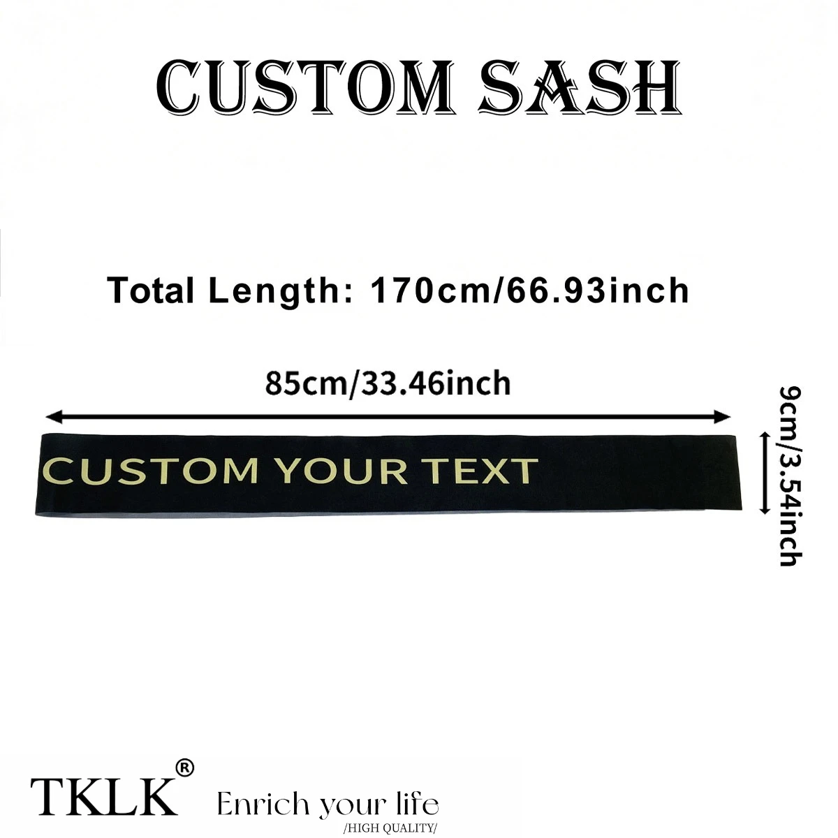 1pc Custom Satin Sashes Party Gift for Family - Many Colors, for Birthday, Bride Bachelorette, Retirement, Graduation Decor