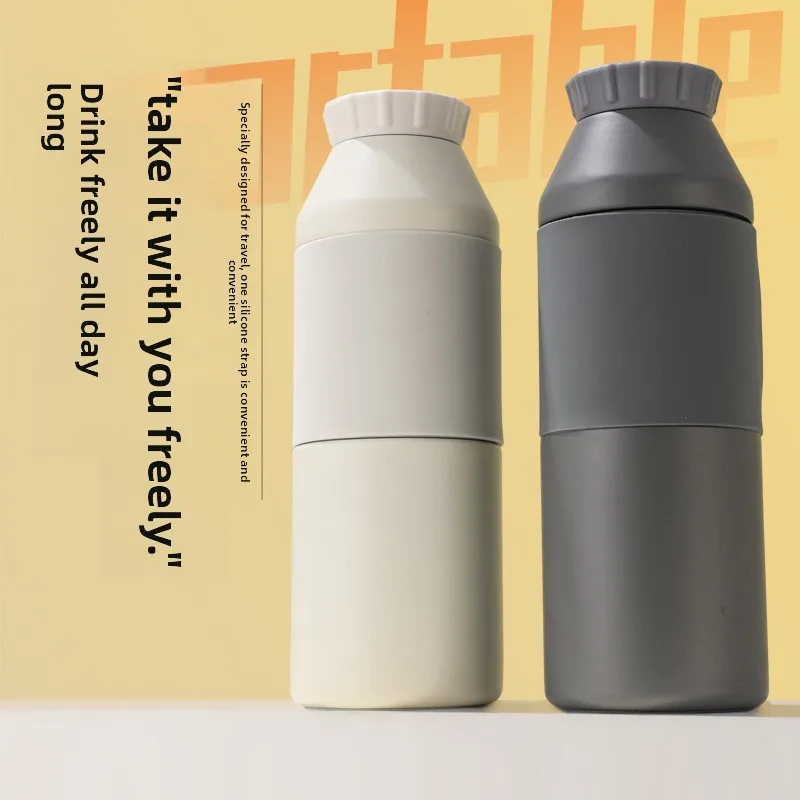 New outdoor sports travel portable backpackable large-capacity insulated cup for cycling 16oz compact hot and cold water bottle