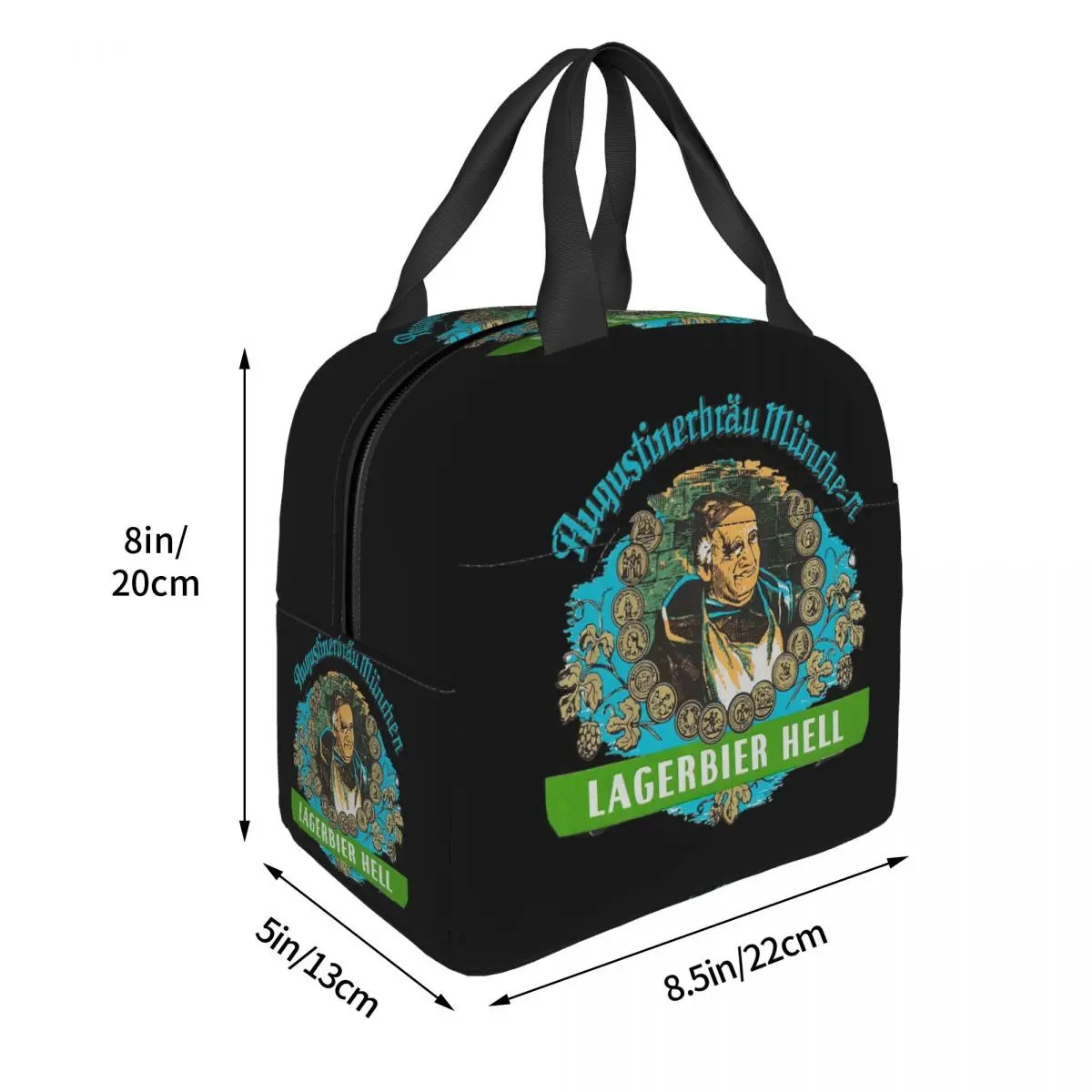 Augustiner Munich Beer...Lagerbier Hell Lunch Bags Insulated Bento Box Lunch Tote Picnic Bags Thermal Bag for Woman Kids School